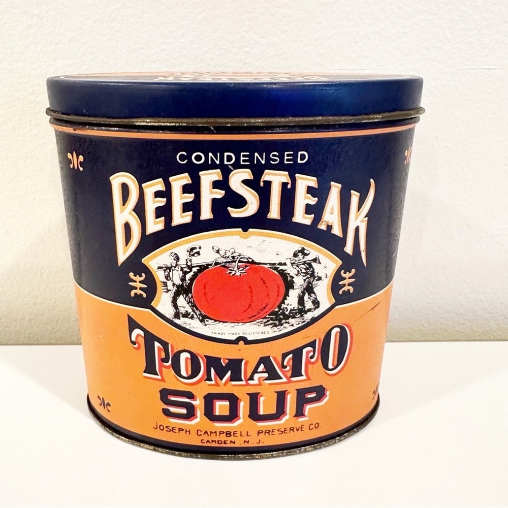 Vintage Beefsteak Tomato Soup Tin Decorative Shelf Sitter Kitchen Decor